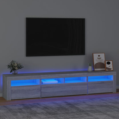 Tv Skříňka S Led Osvětlením Šedá Sonoma 210 X 35 X 40 Cm