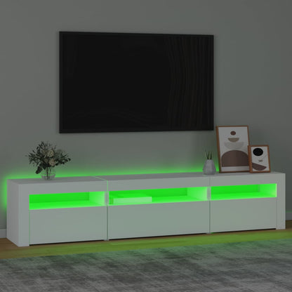 Tv Skříňka S Led Osvětlením Bílá 195 X 35 X 40 Cm