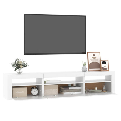 Tv Skříňka S Led Osvětlením Bílá 195 X 35 X 40 Cm