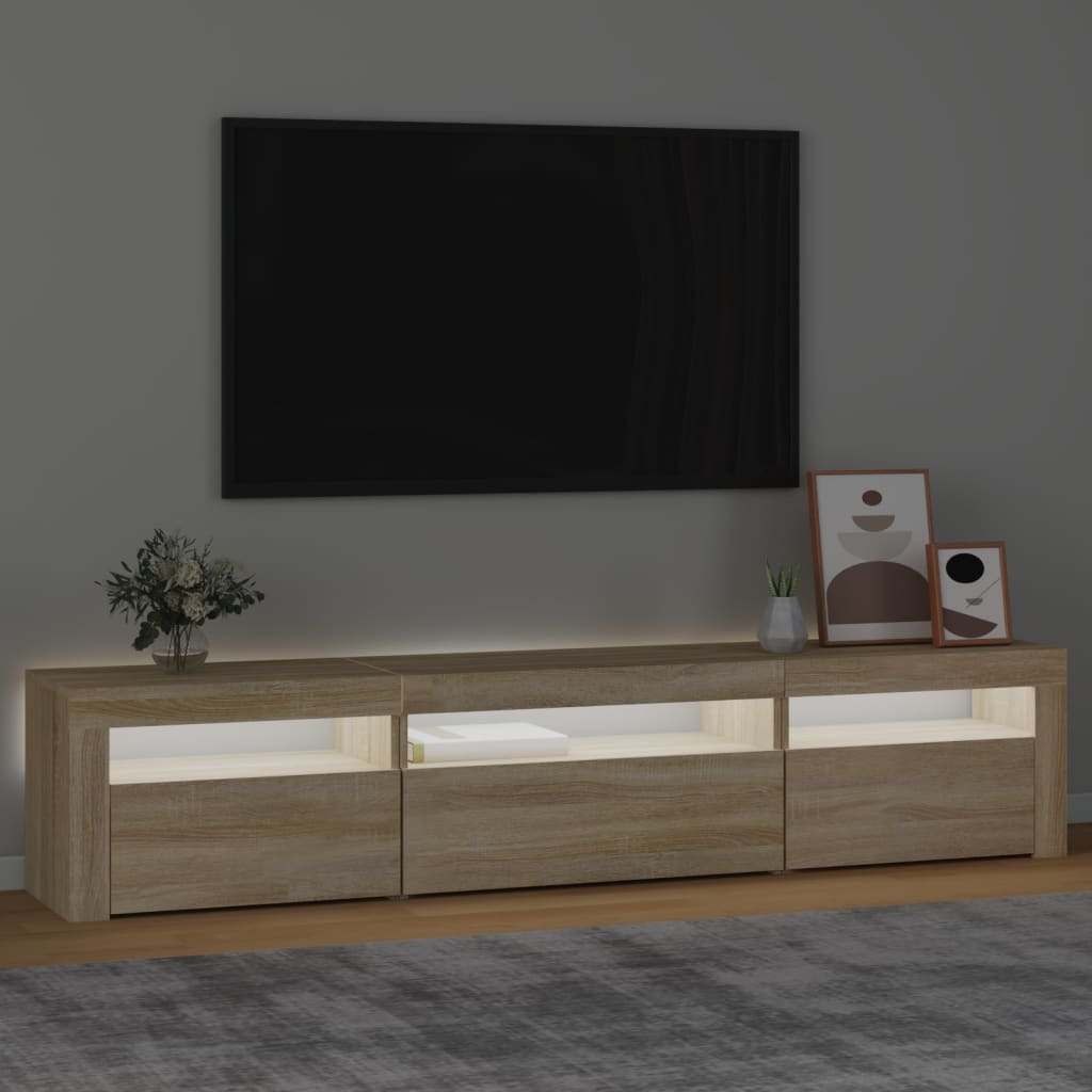 Tv Skříňka S Led Osvětlením Dub Sonoma 195 X 35 X 40 Cm