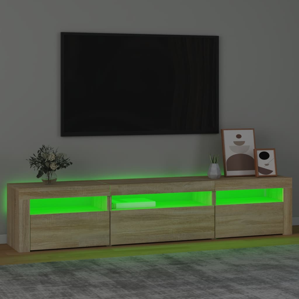 Tv Skříňka S Led Osvětlením Dub Sonoma 195 X 35 X 40 Cm