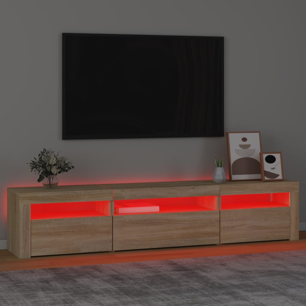 Tv Skříňka S Led Osvětlením Dub Sonoma 195 X 35 X 40 Cm