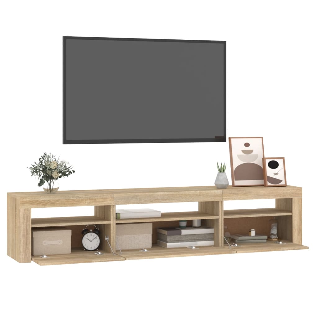 Tv Skříňka S Led Osvětlením Dub Sonoma 195 X 35 X 40 Cm