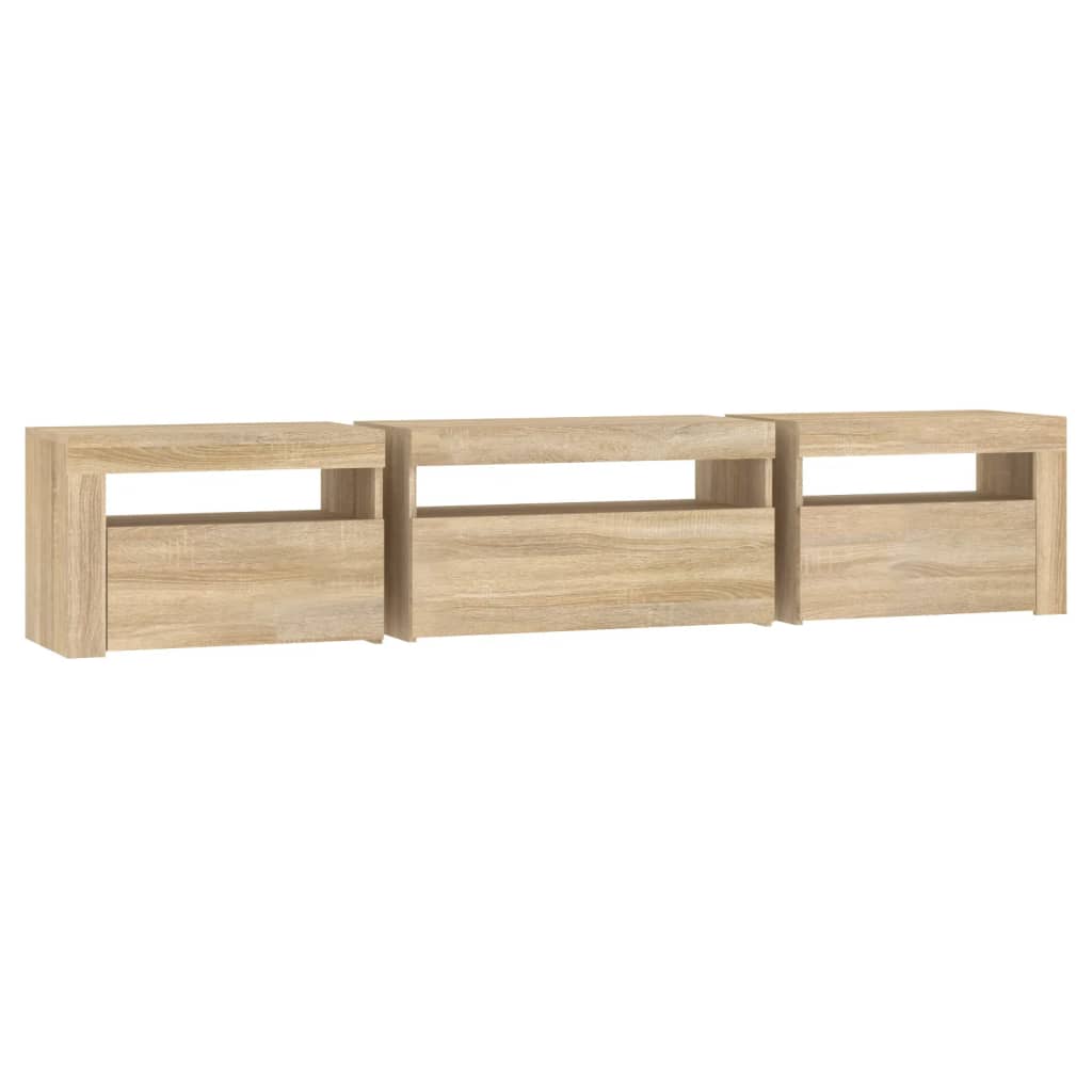 Tv Skříňka S Led Osvětlením Dub Sonoma 195 X 35 X 40 Cm