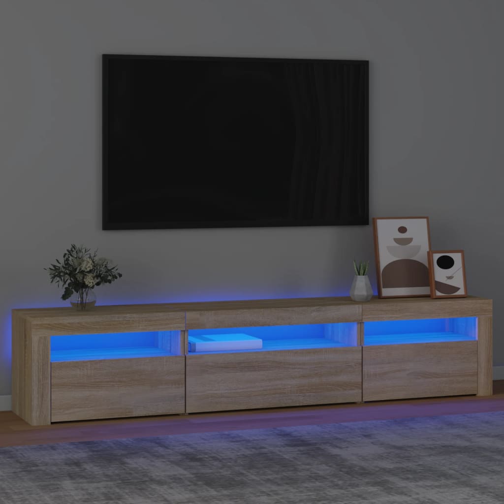 Tv Skříňka S Led Osvětlením Dub Sonoma 195 X 35 X 40 Cm