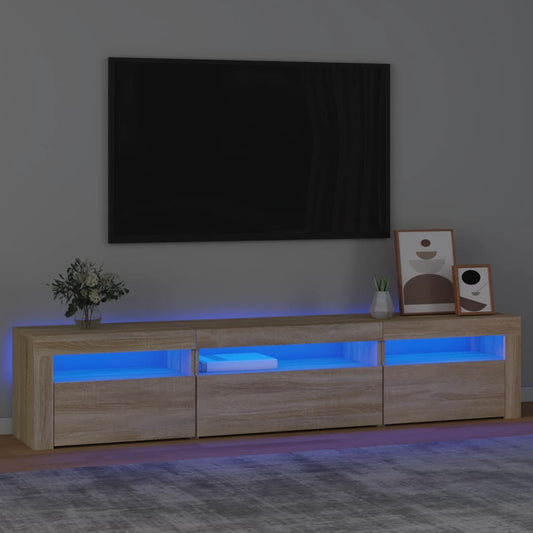 Tv Skříňka S Led Osvětlením Dub Sonoma 195 X 35 X 40 Cm