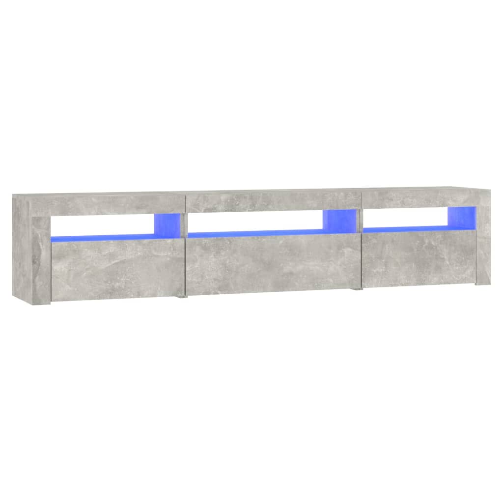 Tv Skříňka S Led Osvětlením Betonově Šedá 195X35X40 Cm