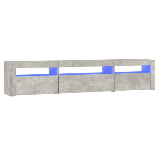 Tv Skříňka S Led Osvětlením Betonově Šedá 195X35X40 Cm