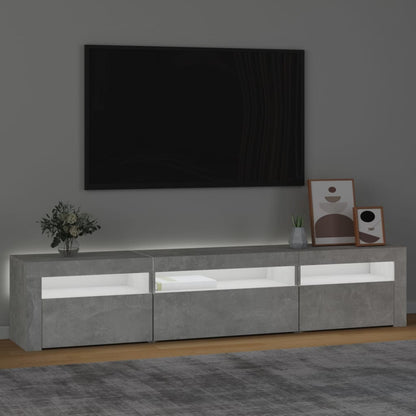 Tv Skříňka S Led Osvětlením Betonově Šedá 195X35X40 Cm