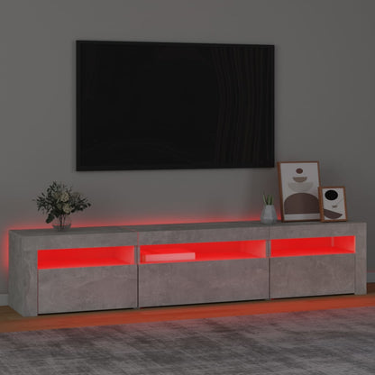 Tv Skříňka S Led Osvětlením Betonově Šedá 195X35X40 Cm