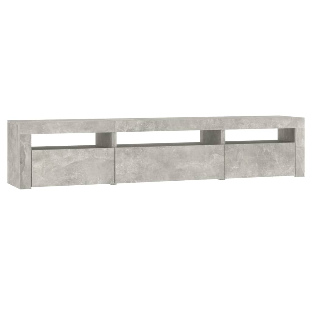Tv Skříňka S Led Osvětlením Betonově Šedá 195X35X40 Cm