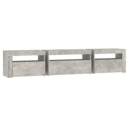 Tv Skříňka S Led Osvětlením Betonově Šedá 195X35X40 Cm