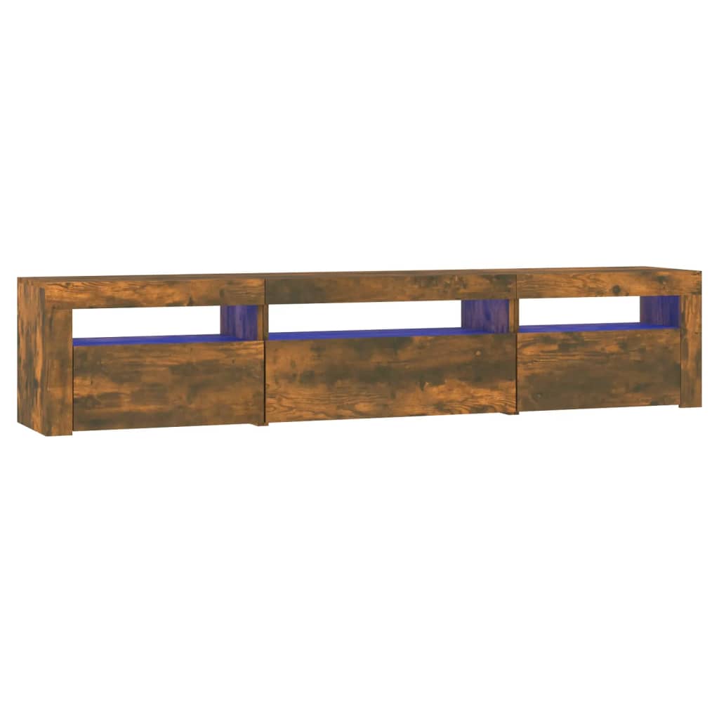 Tv Skříňka S Led Osvětlením Kouřový Dub 195X35X40 Cm