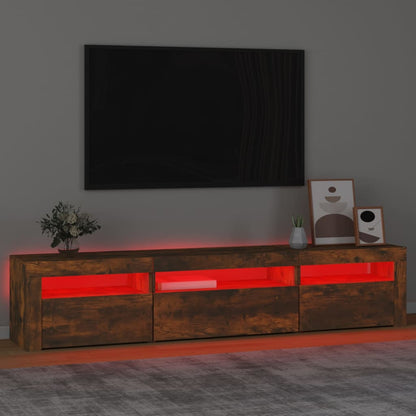 Tv Skříňka S Led Osvětlením Kouřový Dub 195X35X40 Cm