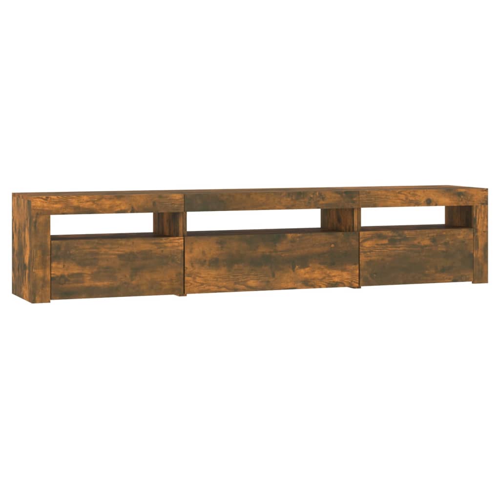 Tv Skříňka S Led Osvětlením Kouřový Dub 195X35X40 Cm