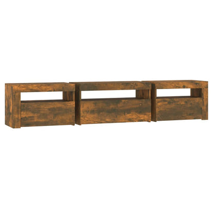 Tv Skříňka S Led Osvětlením Kouřový Dub 195X35X40 Cm
