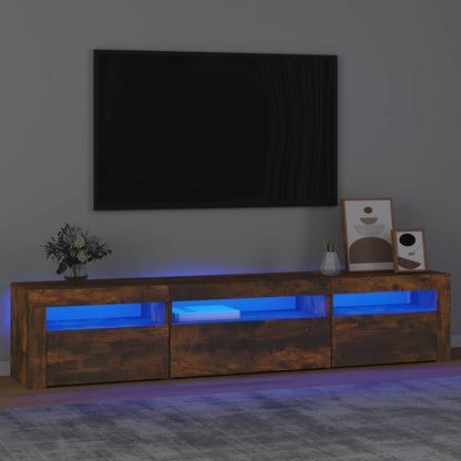 Tv Skříňka S Led Osvětlením Kouřový Dub 195X35X40 Cm