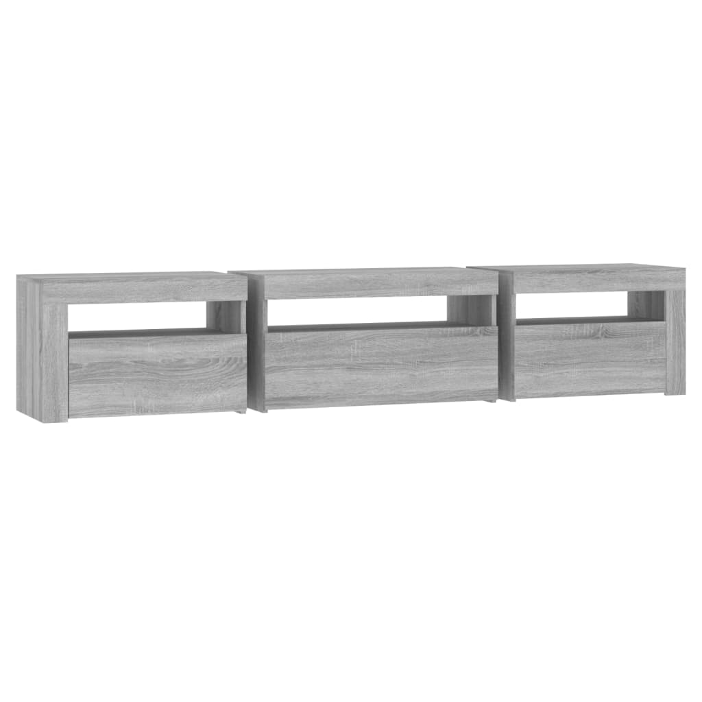Tv Skříňka S Led Osvětlením Šedá Sonoma 195X35X40 Cm
