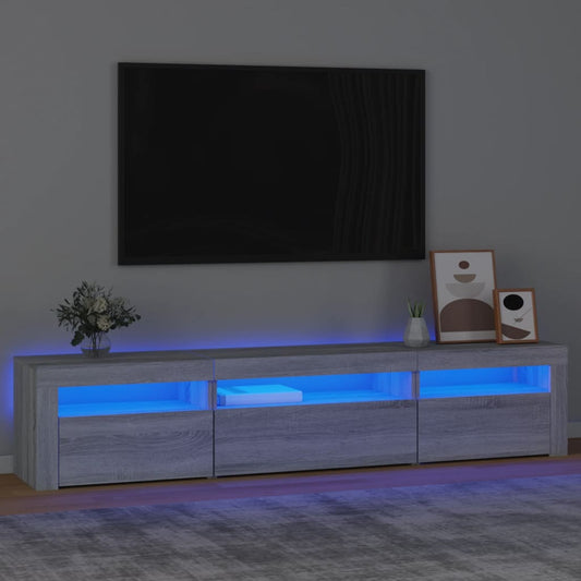 Tv Skříňka S Led Osvětlením Šedá Sonoma 195X35X40 Cm