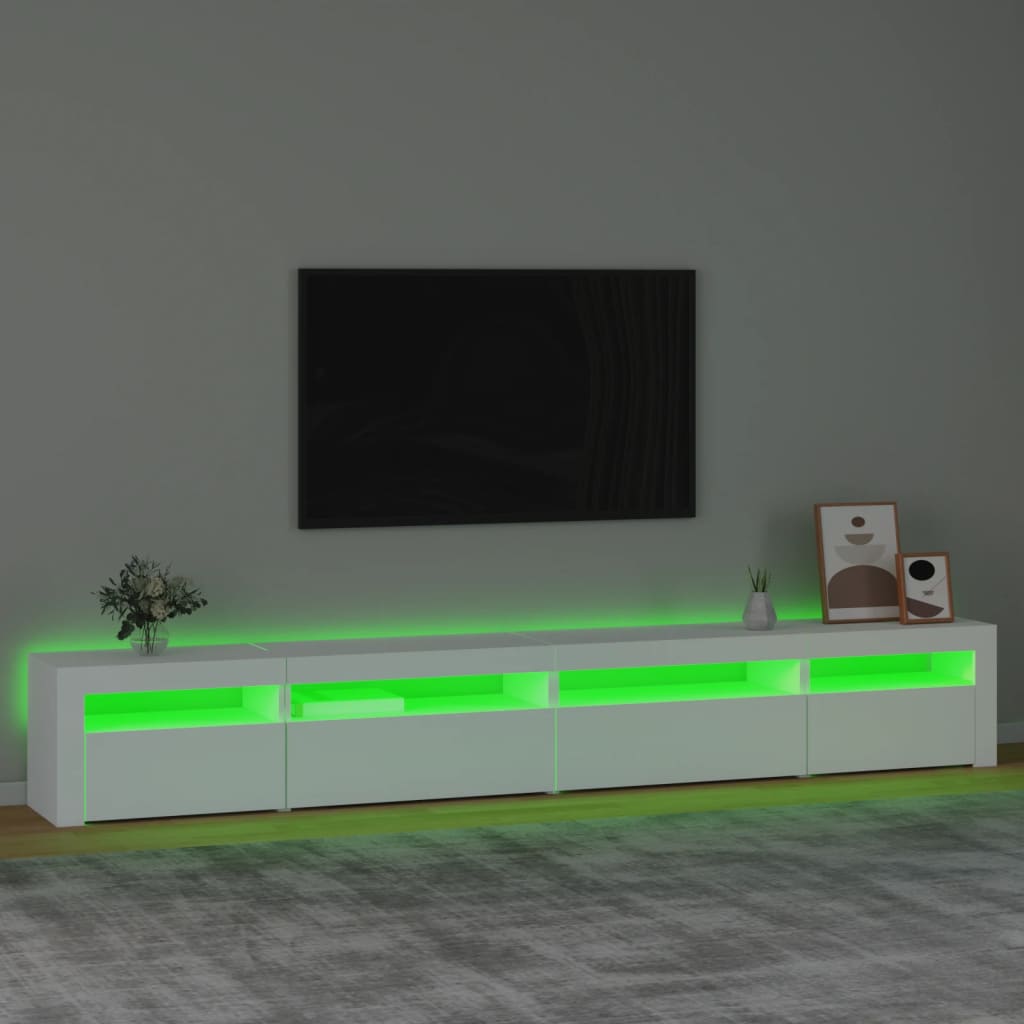 Tv Skříňka S Led Osvětlením Bílá 270X35X40 Cm