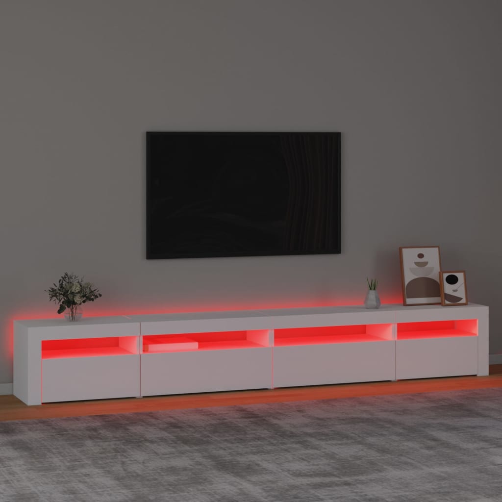 Tv Skříňka S Led Osvětlením Bílá 270X35X40 Cm