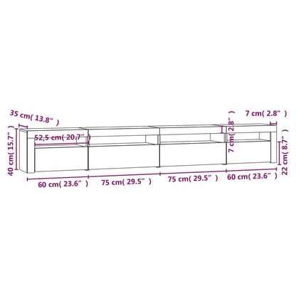 Tv Skříňka S Led Osvětlením Dub Sonoma 270 X 35 X 40 Cm