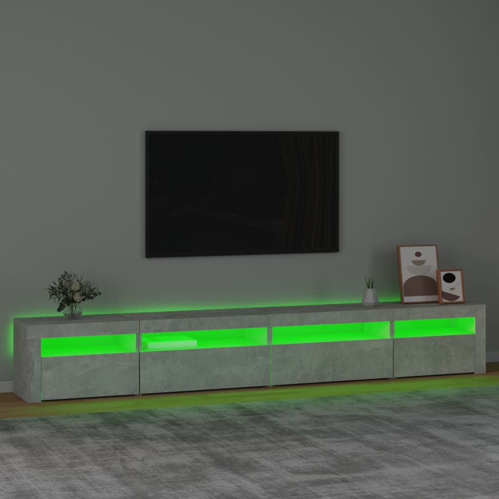 Tv Skříňka S Led Osvětlením Betonově Šedá 270 X 35 X 40 Cm