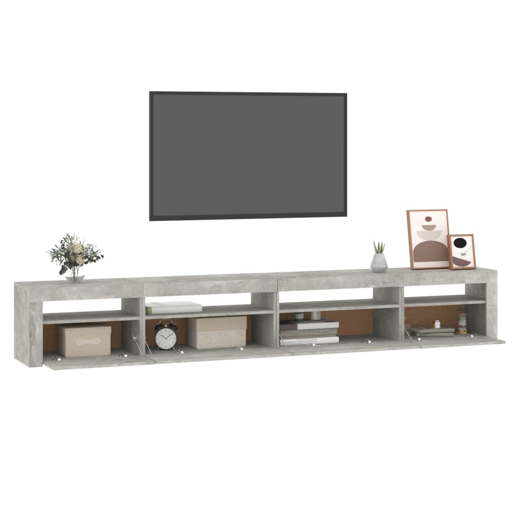 Tv Skříňka S Led Osvětlením Betonově Šedá 270 X 35 X 40 Cm