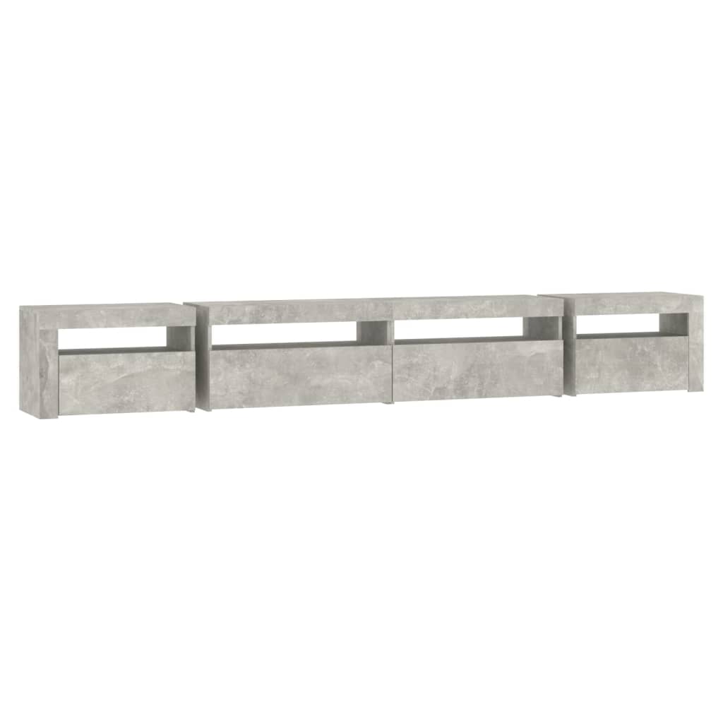 Tv Skříňka S Led Osvětlením Betonově Šedá 270 X 35 X 40 Cm