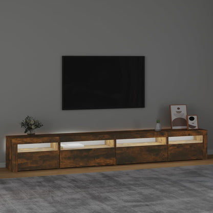 Tv Skříňka S Led Osvětlením Kouřový Dub 270 X 35 X 40 Cm