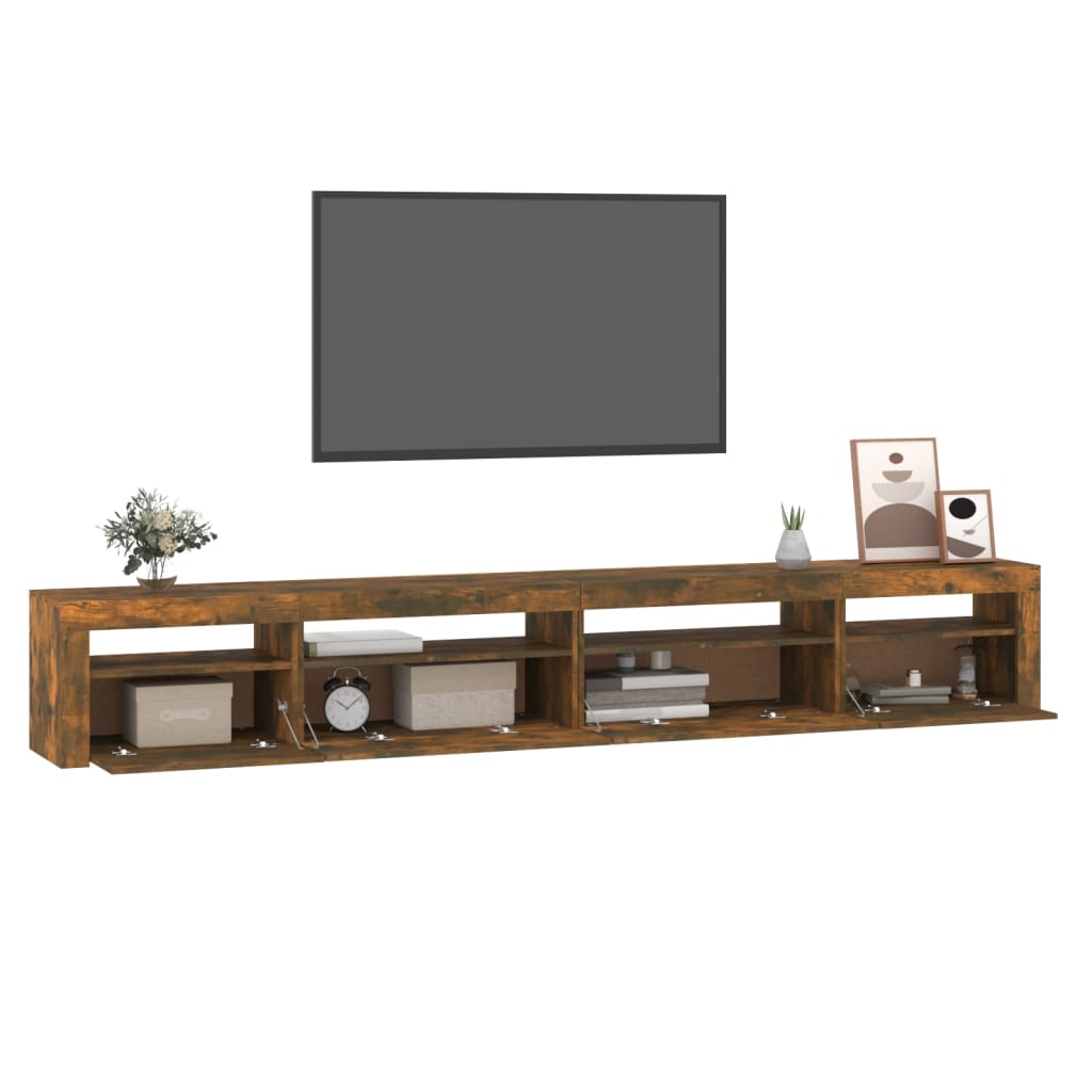 Tv Skříňka S Led Osvětlením Kouřový Dub 270 X 35 X 40 Cm