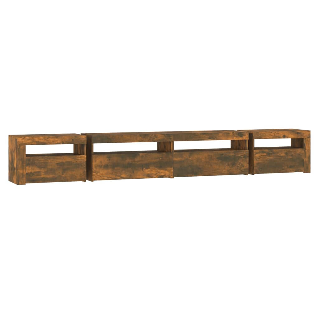 Tv Skříňka S Led Osvětlením Kouřový Dub 270 X 35 X 40 Cm