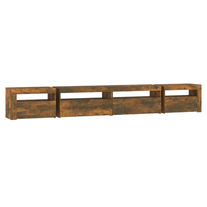 Tv Skříňka S Led Osvětlením Kouřový Dub 270 X 35 X 40 Cm
