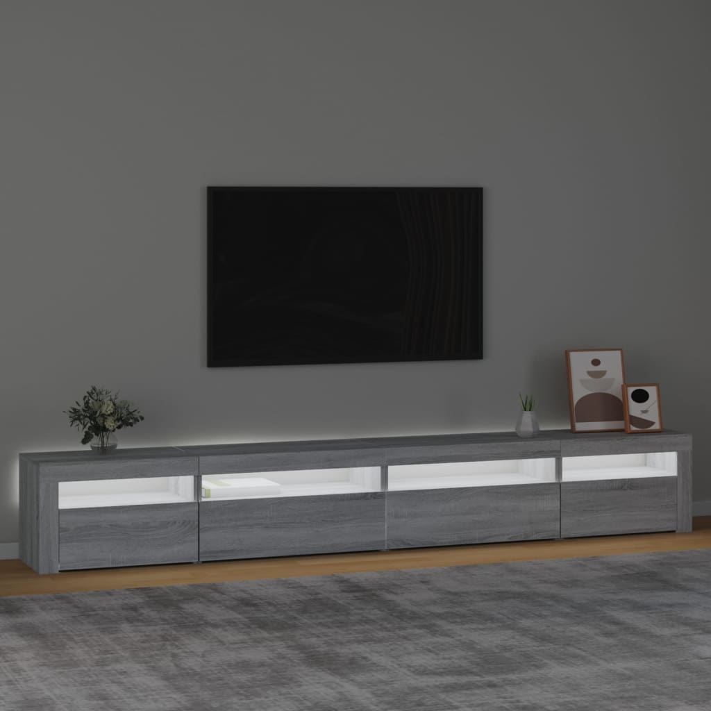Tv Skříňka S Led Osvětlením Šedá Sonoma 270 X 35 X 40 Cm