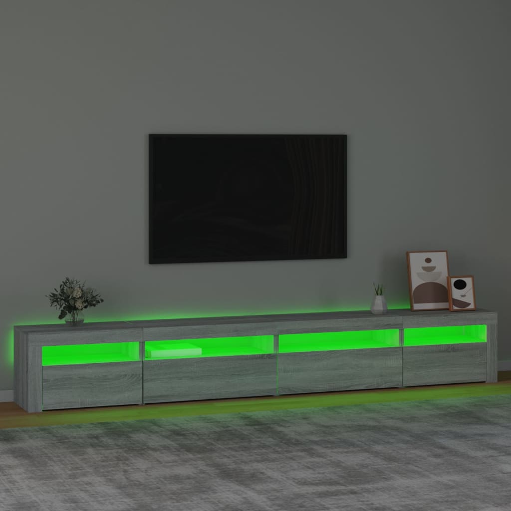 Tv Skříňka S Led Osvětlením Šedá Sonoma 270 X 35 X 40 Cm
