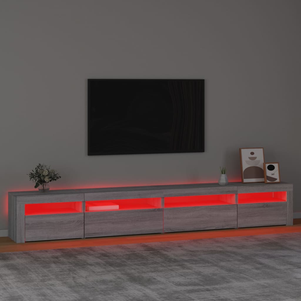 Tv Skříňka S Led Osvětlením Šedá Sonoma 270 X 35 X 40 Cm