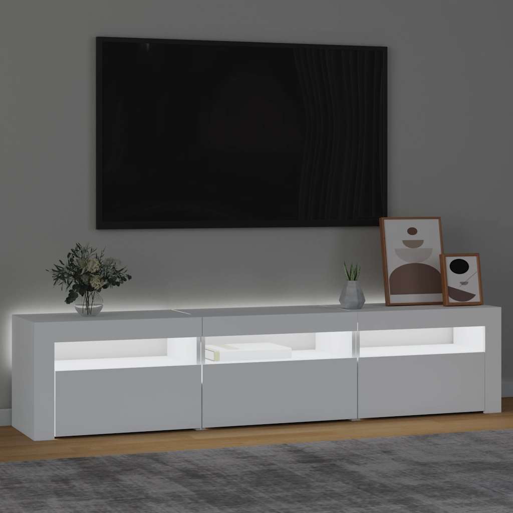 Tv Skříňka S Led Osvětlením Bílá 180 X 35 X 40 Cm