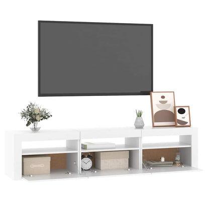 Tv Skříňka S Led Osvětlením Bílá 180 X 35 X 40 Cm