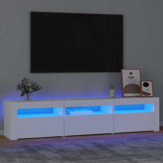 Tv Skříňka S Led Osvětlením Bílá 180 X 35 X 40 Cm