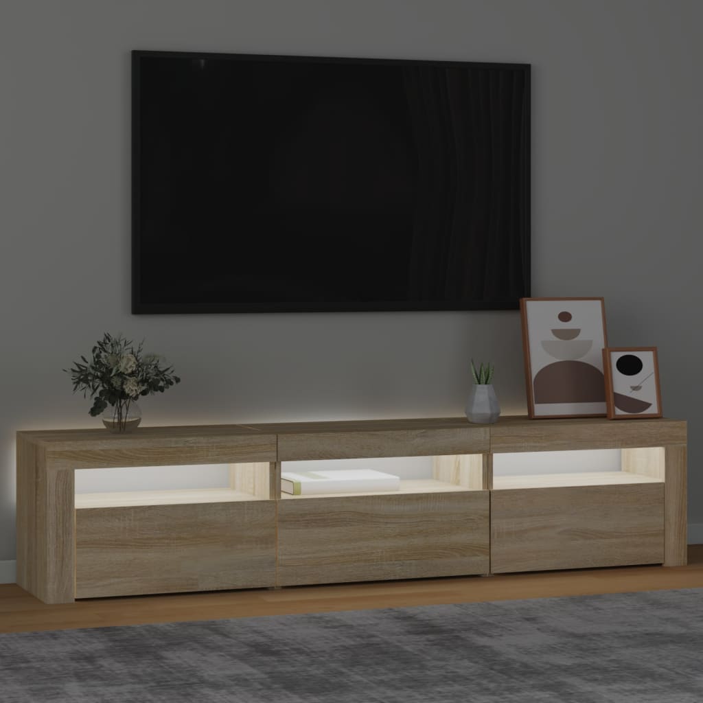 Tv Skříňka S Led Osvětlením Dub Sonoma 180X35X40 Cm