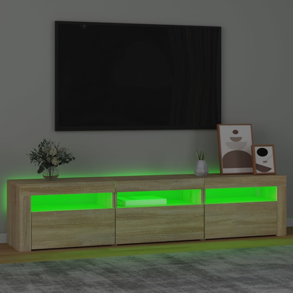 Tv Skříňka S Led Osvětlením Dub Sonoma 180X35X40 Cm