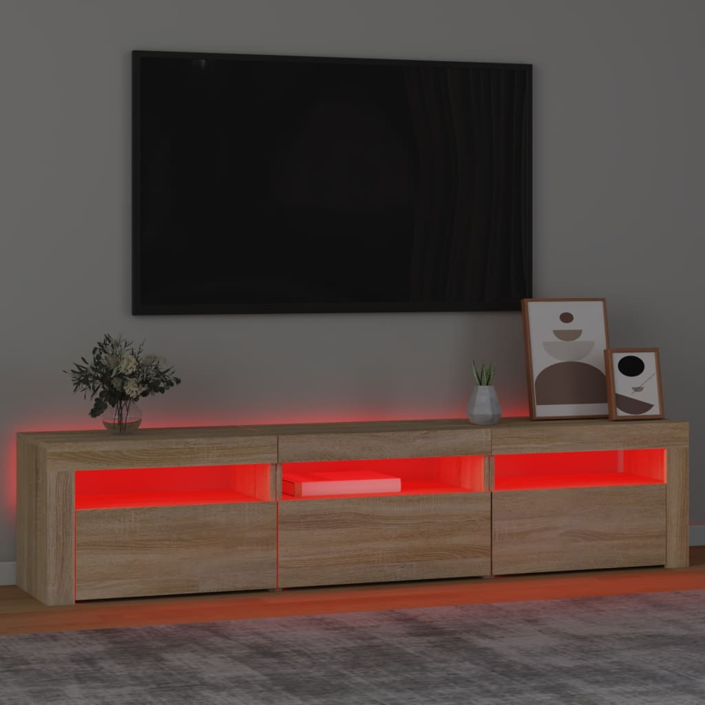 Tv Skříňka S Led Osvětlením Dub Sonoma 180X35X40 Cm