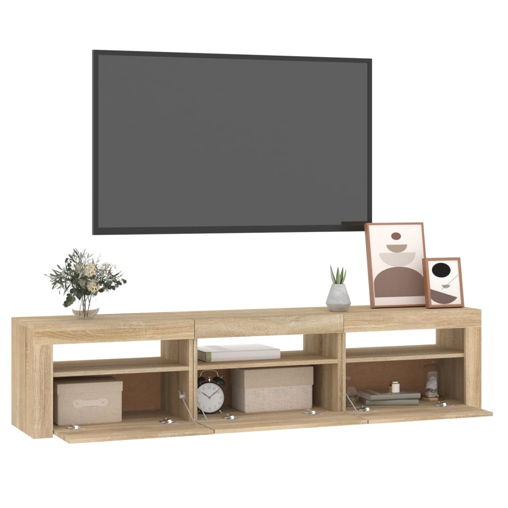 Tv Skříňka S Led Osvětlením Dub Sonoma 180X35X40 Cm