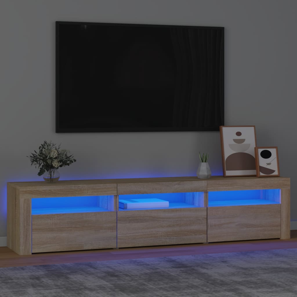 Tv Skříňka S Led Osvětlením Dub Sonoma 180X35X40 Cm