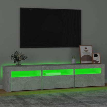Tv Skříňka S Led Osvětlením Betonově Šedá 180X35X40 Cm
