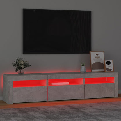 Tv Skříňka S Led Osvětlením Betonově Šedá 180X35X40 Cm
