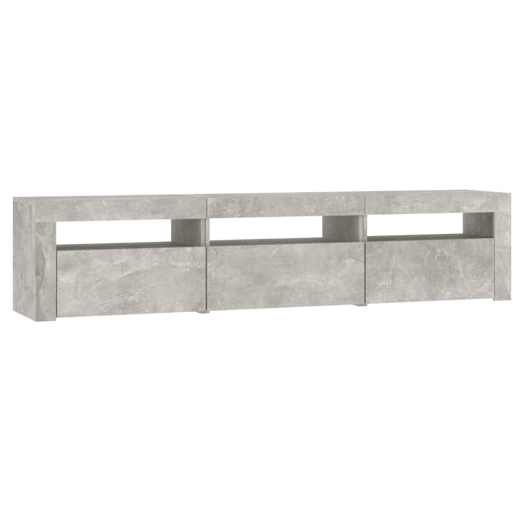 Tv Skříňka S Led Osvětlením Betonově Šedá 180X35X40 Cm