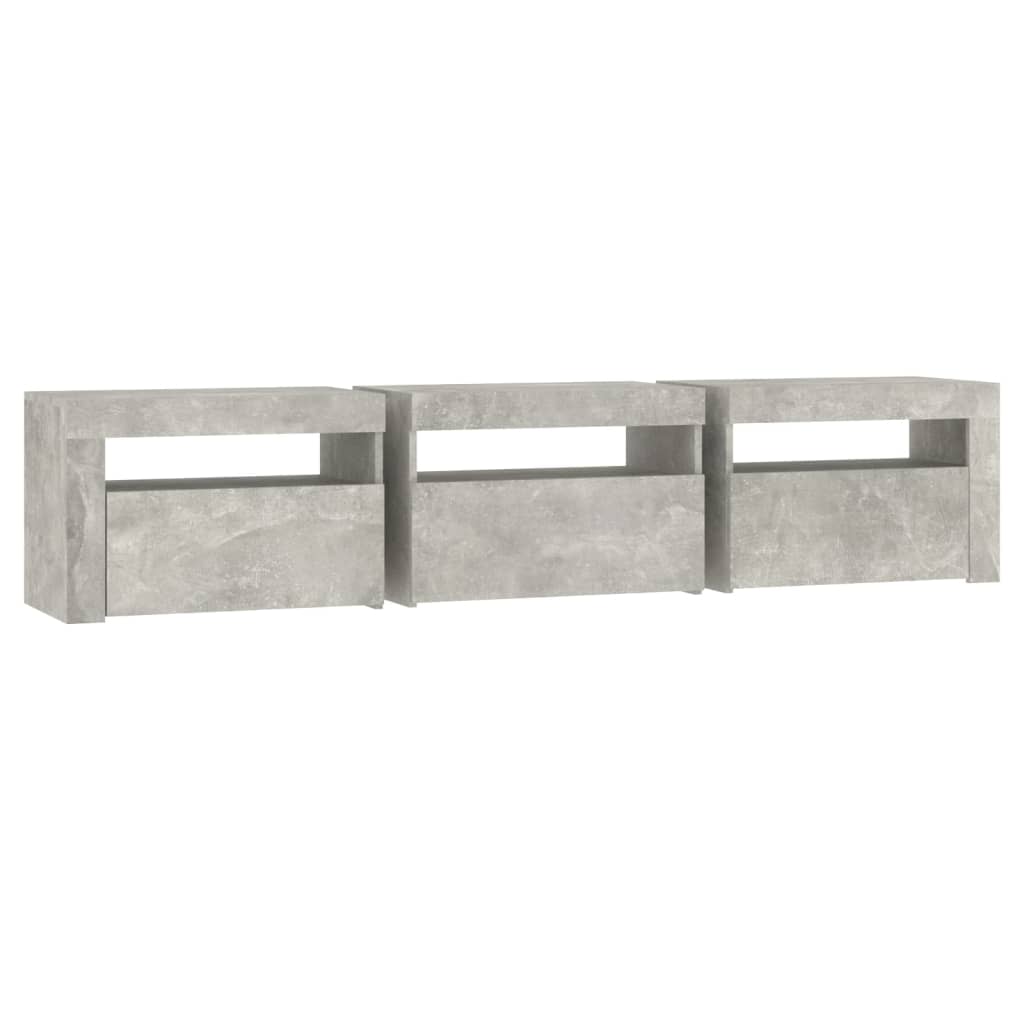 Tv Skříňka S Led Osvětlením Betonově Šedá 180X35X40 Cm