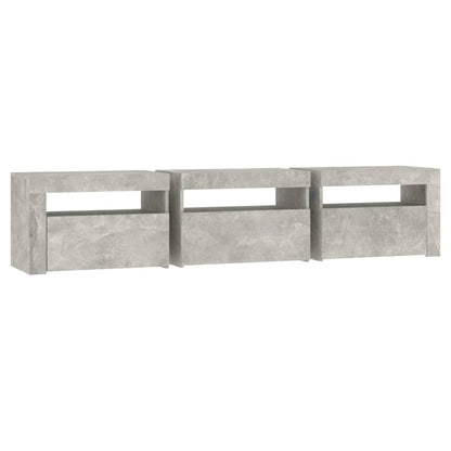 Tv Skříňka S Led Osvětlením Betonově Šedá 180X35X40 Cm