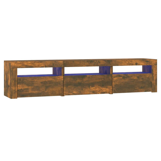 Tv Skříňka S Led Osvětlením Kouřový Dub 180X35X40 Cm